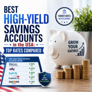 Comparison chart of top high-yield savings account rates in the USA