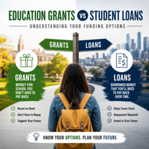 Comparison of education grants and student loans as funding options for students