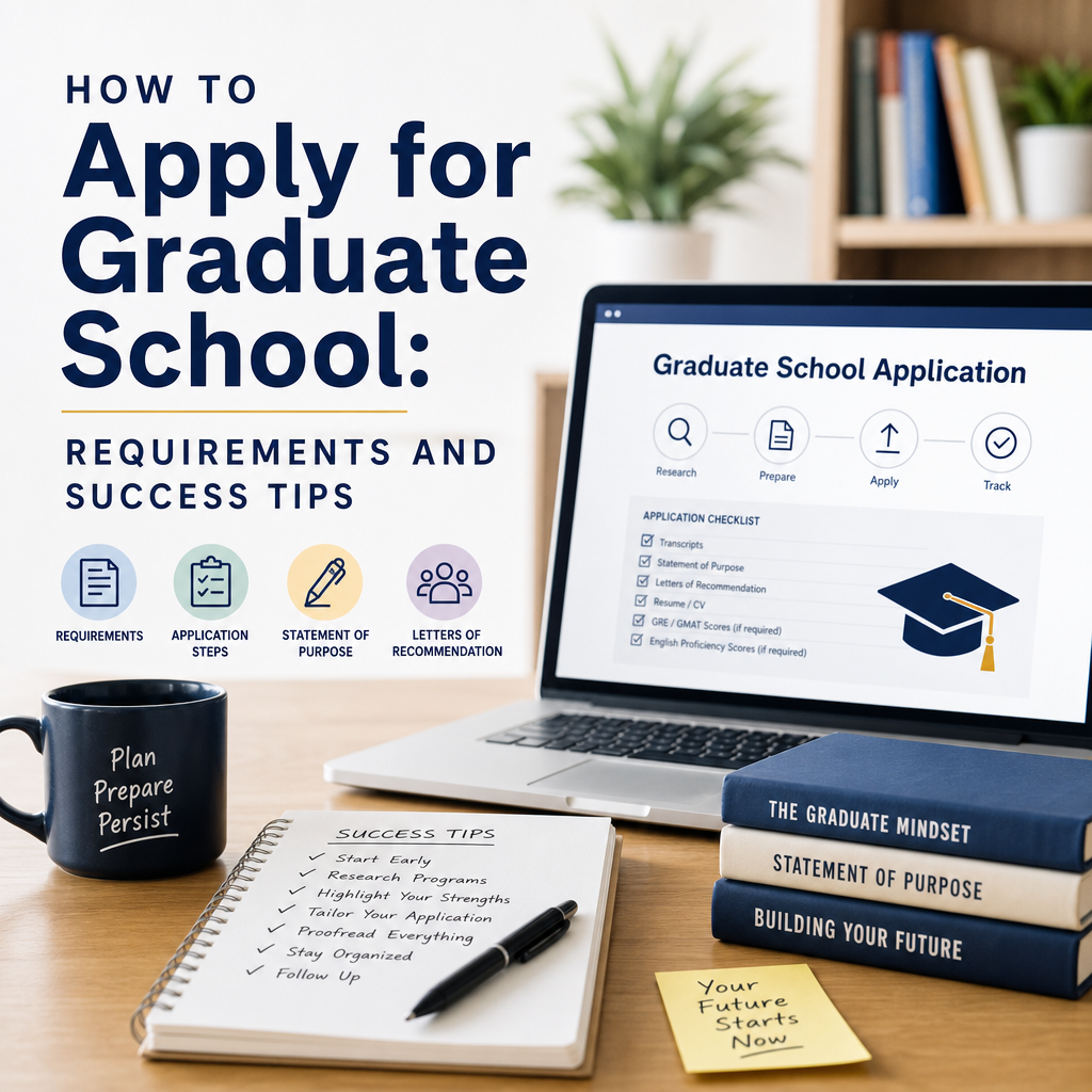 Graduate school application checklist with steps, requirements, and tips for a successful application