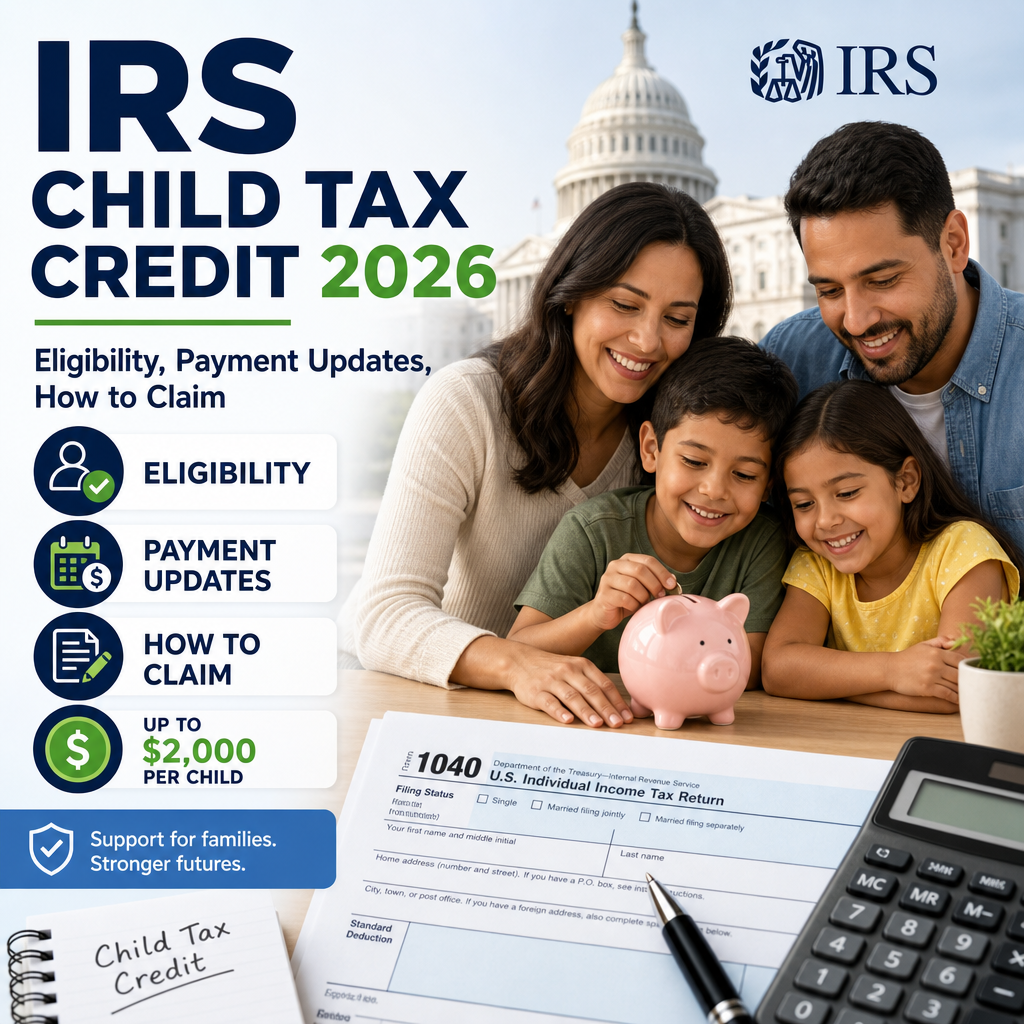 IRS Child Tax Credit 2026 eligibility, payment updates, and how to claim up to $2,000 per child