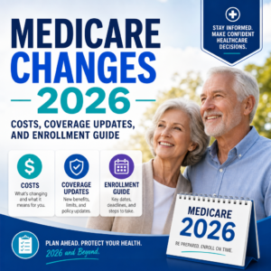 Medicare 2026 guide showing costs, coverage updates, and enrollment information for seniors