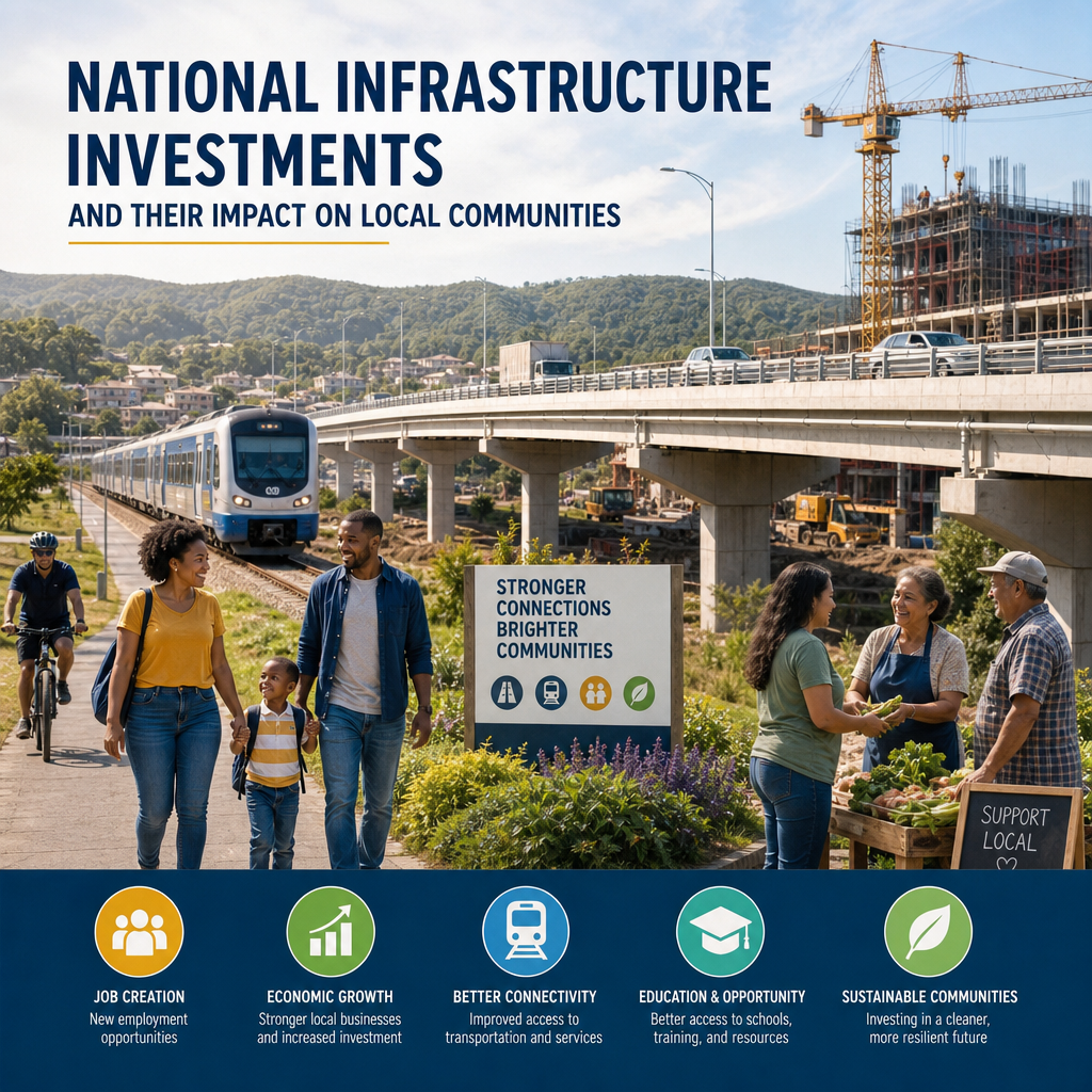 National infrastructure investments improving roads, transit, jobs, and services in a thriving community