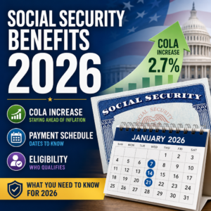 Social Security benefits 2026 update showing 2.7% COLA increase, payment schedule, and eligibility details