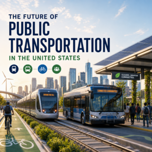 Modern trains and buses representing the future of public transportation in the United States